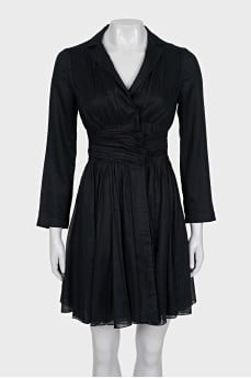 Black fitted dress with buttons
