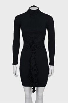 Bodycon black dress with long sleeves
