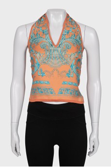 Printed tie-up top