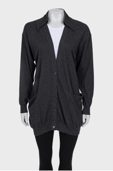 Gray cashmere cardigan