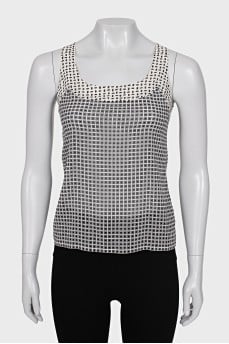 Black and white print top