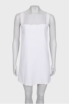 White sleeveless straight dress