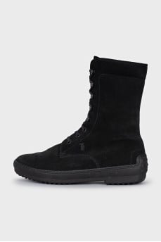 Suede lace-up boots