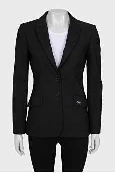 Fitted jacket with rhinestones