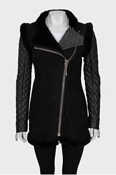 Black sheepskin coat