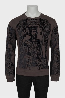 Men's brown sweatshirt with print