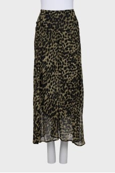 Animal print midi skirt
