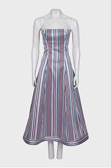 Fitted striped dress with zip
