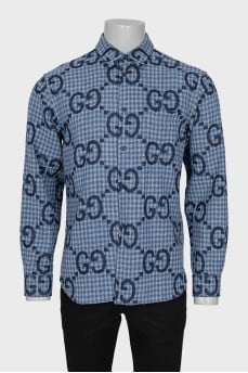 Men's Plaid Shirt with Monogram