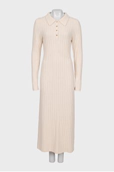 Long sleeve cashmere dress