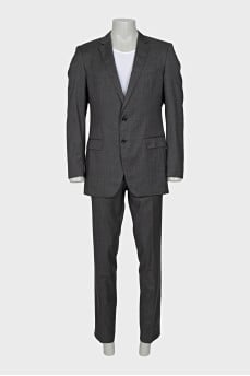 Men's gray wool suit