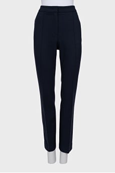 Dark blue high-waisted trousers