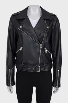 Black faux leather jacket