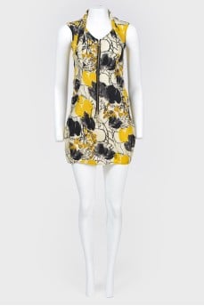 Front zipper mini dress