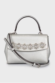 Silver crossbody with crystals