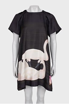 Gray silk dress