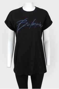 Free T -shirt with blue stones with tag