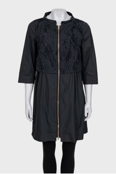 Black zipped raincoat