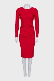 Bodycon dress with draping and bow
