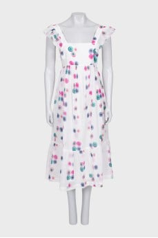 White dress with ties at the back