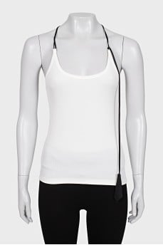 Fitted tank top with contrasting detail