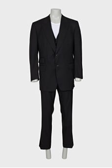 Men's three-piece wool suit