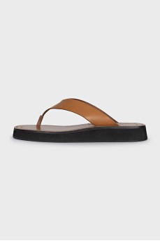 Ginza leather flip-flops