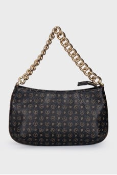 Leather bag with logo print