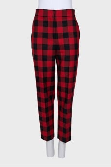 Checkered wool trousers