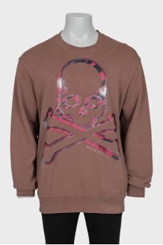 Men's brown sweatshirt with print