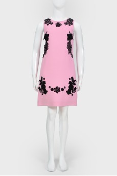 Children's dress with black lace with tag