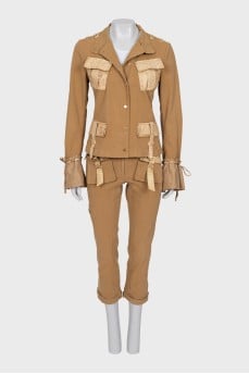 A suit with cropped trousers