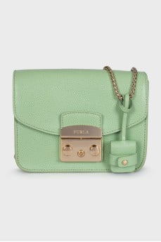 Metropolis green leather bag