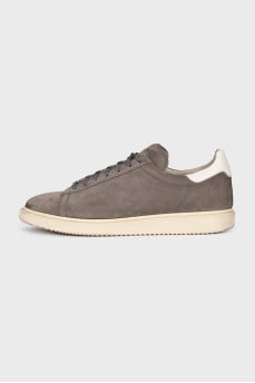 Men's gray suede sneakers