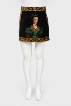 Children's skirt with portraits with tag