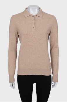 Beige button-down pullover