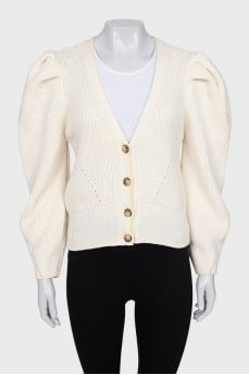 Tapered button-down cardigan