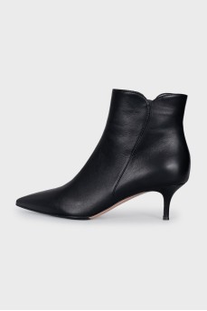 Leather kitten heel ankle boots