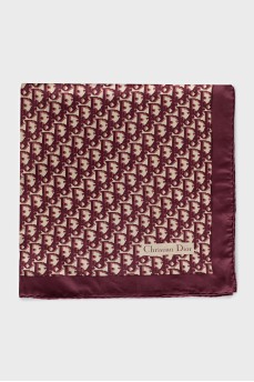 Silk scarf with a signature monogram