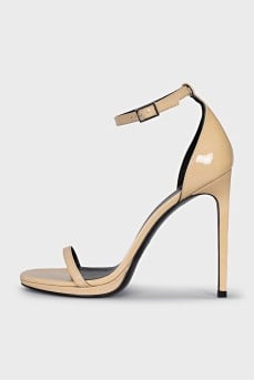 Patent leather sandals with heels