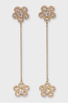 Long earrings with crystals