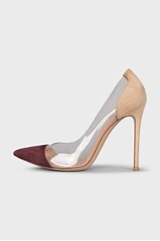 Suede shoes with silicone inserts