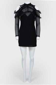 Openwork mini dress with curly cutouts