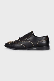 Black shoes with gold decor