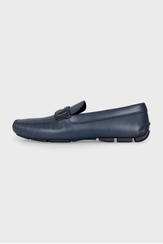 Men's blue leather loafers