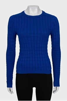 Blue jumper with a relief pattern