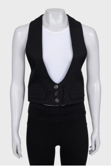 Black button-down vest