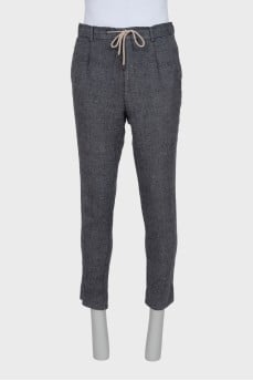 Men's tapered trousers with drawstrings