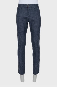 Men's straight-cut wool trousers