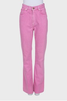 Pink flared jeans